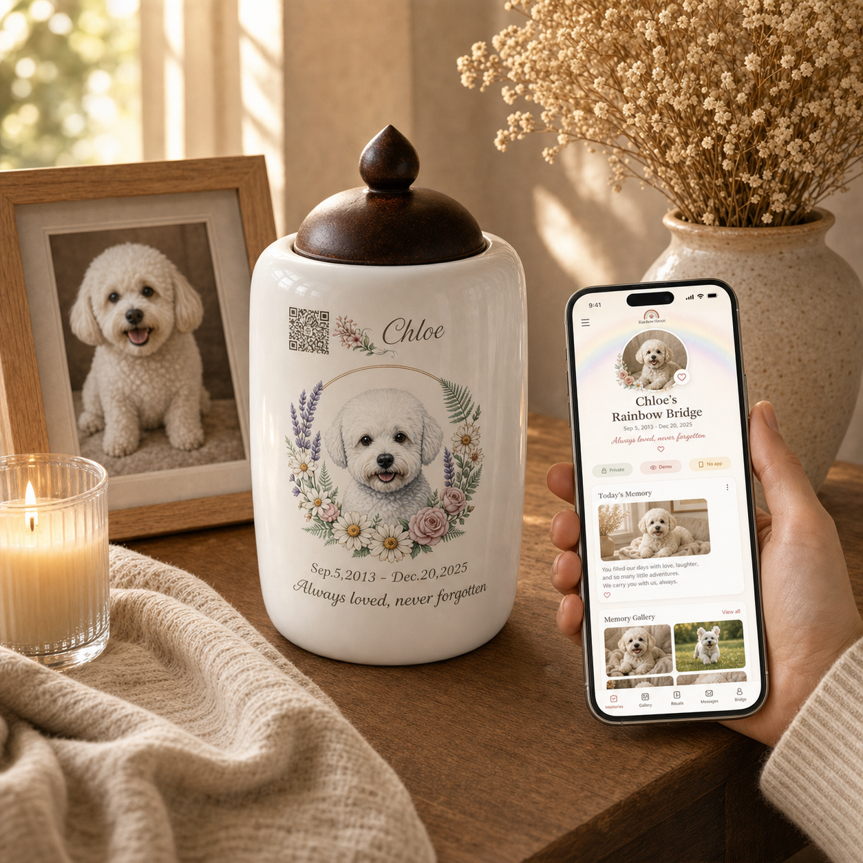 The Soul Keeper™ Watercolor Pet Urn
