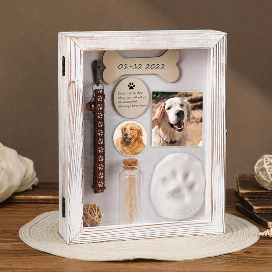 "Always With Me" Wooden Pet Photo Urn & Keepsake Box - Personalized Bereavement Gift