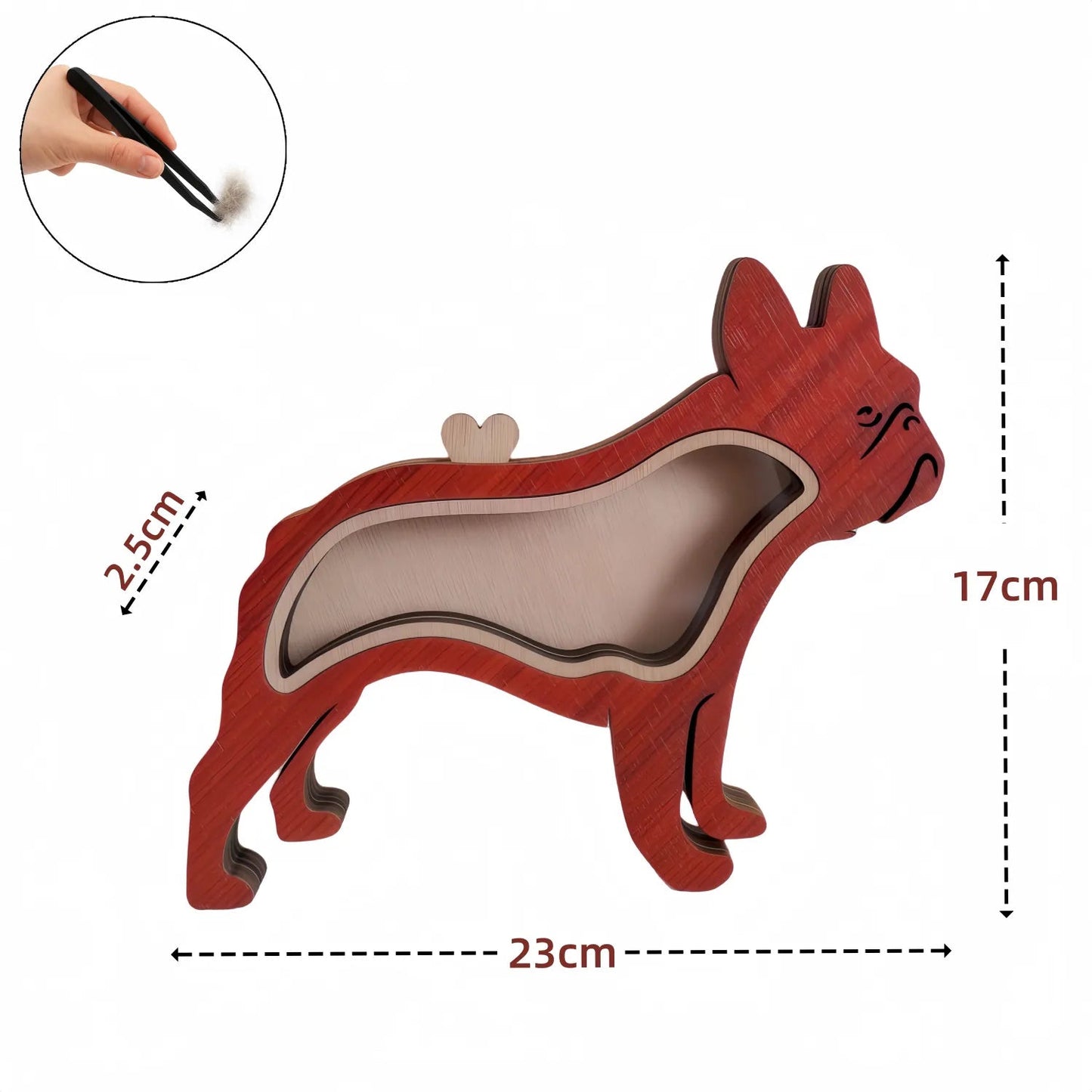 Dog Silhouette Wooden Fur Keepsake Box: Bespoke Memorial with Custom Engraving