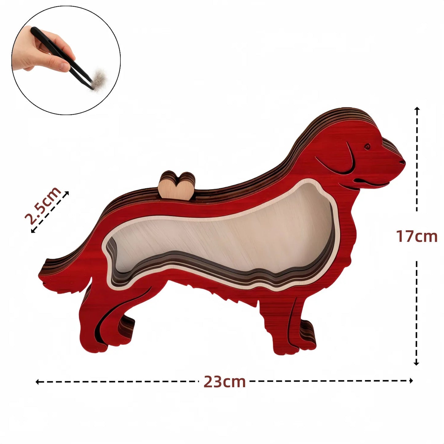 Dog Silhouette Wooden Fur Keepsake Box: Bespoke Memorial with Custom Engraving