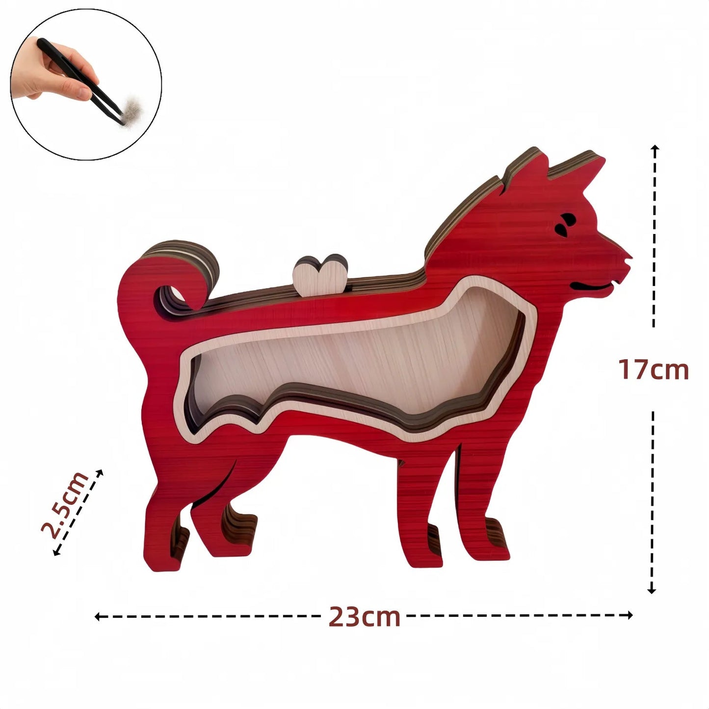 Dog Silhouette Wooden Fur Keepsake Box: Bespoke Memorial with Custom Engraving