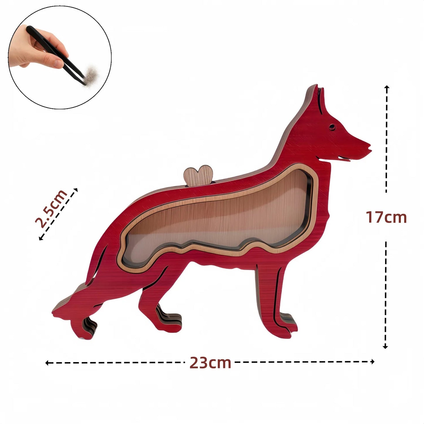 Dog Silhouette Wooden Fur Keepsake Box: Bespoke Memorial with Custom Engraving