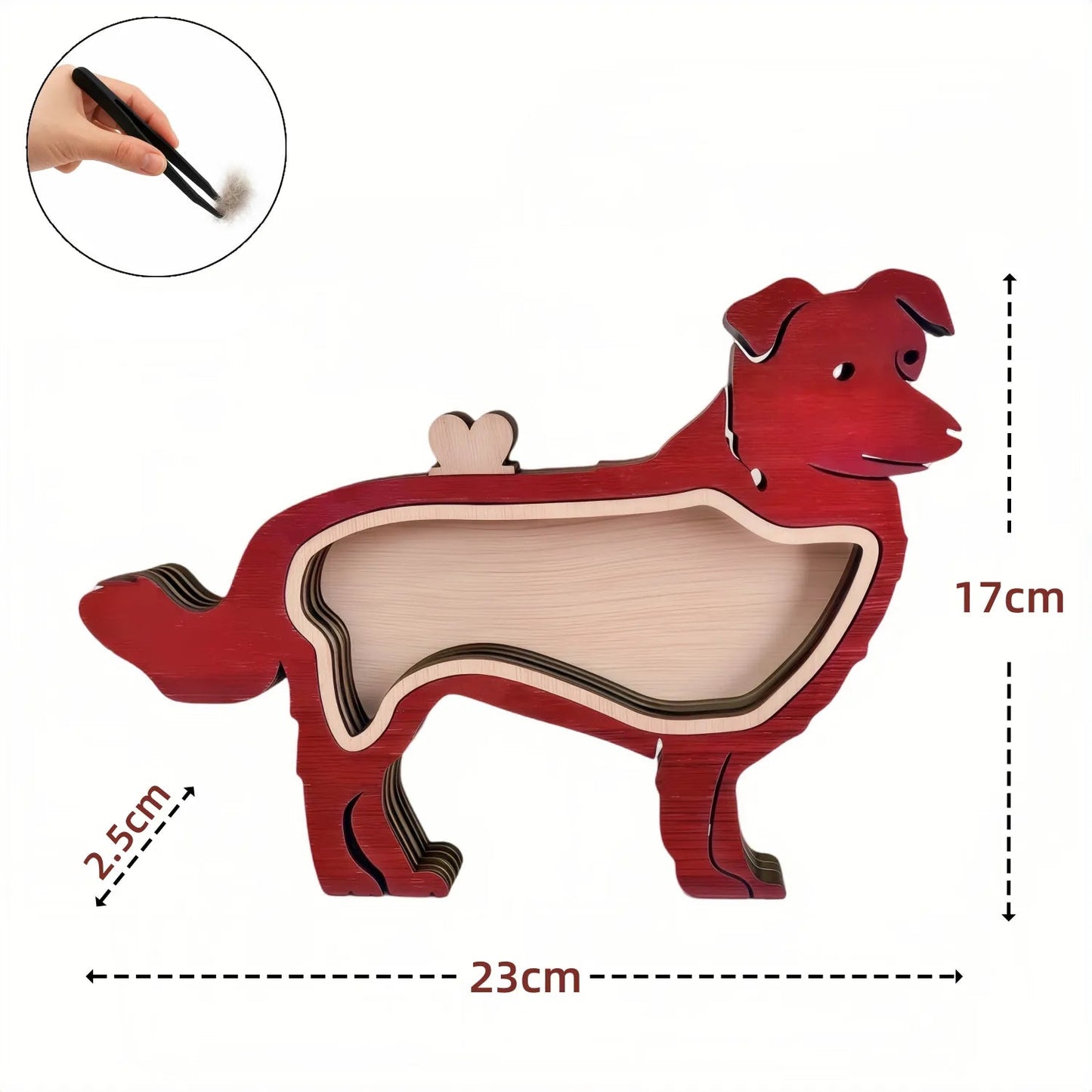 Dog Silhouette Wooden Fur Keepsake Box: Bespoke Memorial with Custom Engraving