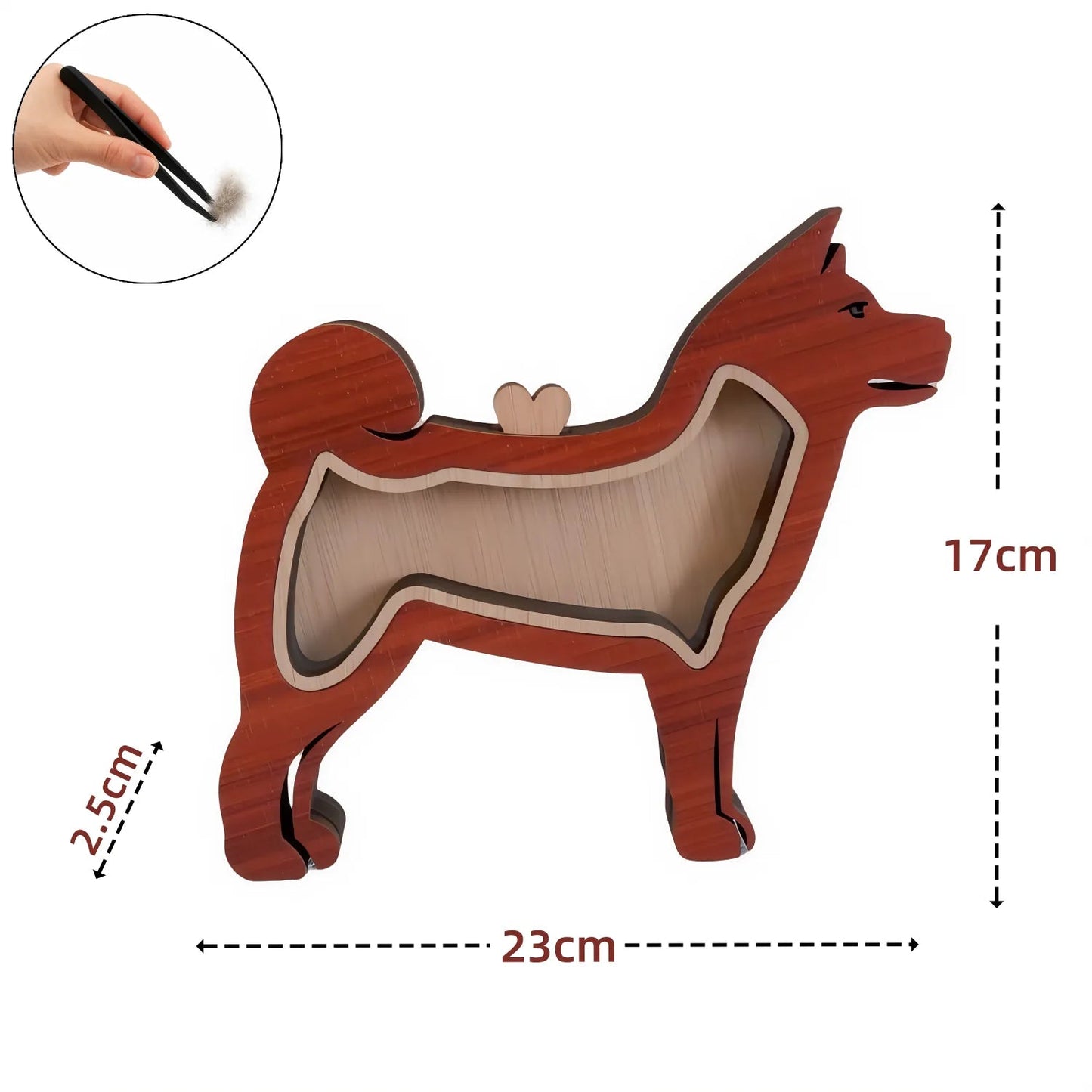 Dog Silhouette Wooden Fur Keepsake Box: Bespoke Memorial with Custom Engraving