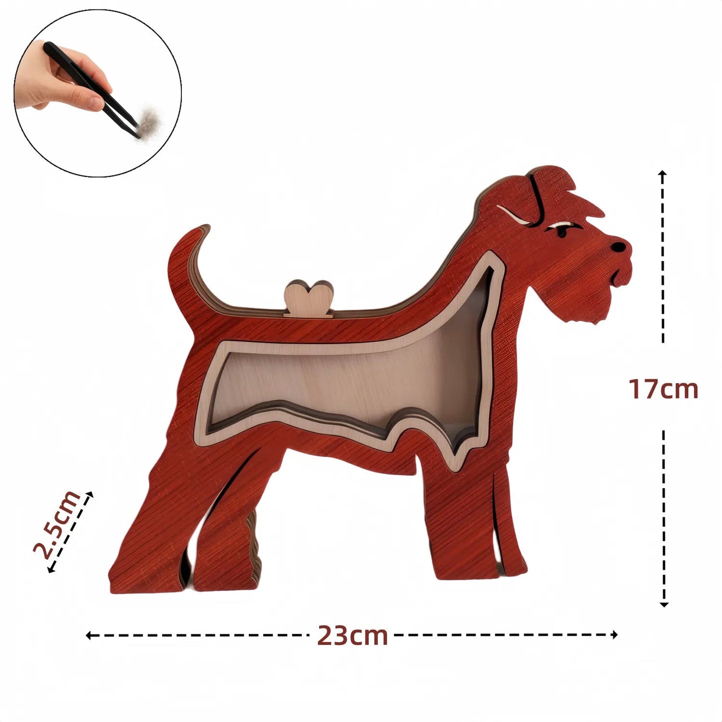 Dog Silhouette Wooden Fur Keepsake Box: Bespoke Memorial with Custom Engraving