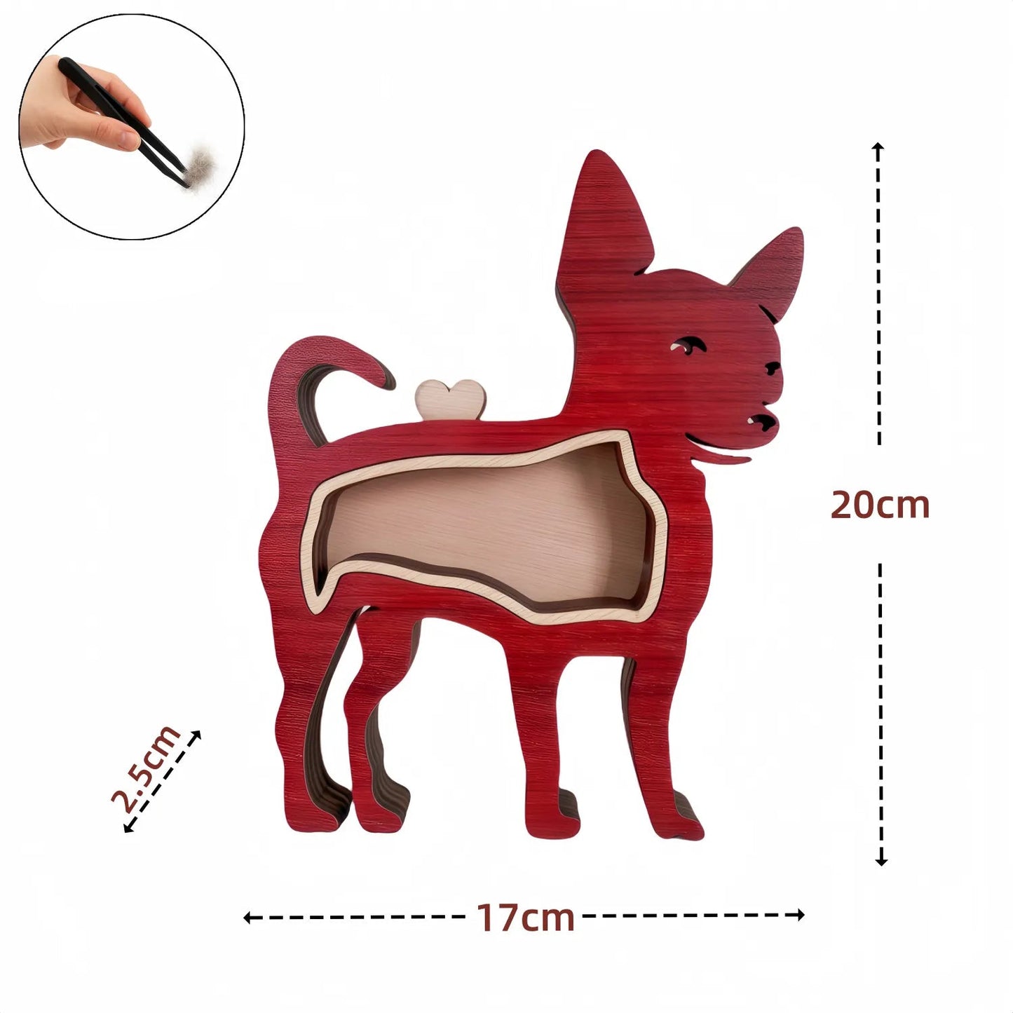 Dog Silhouette Wooden Fur Keepsake Box: Bespoke Memorial with Custom Engraving
