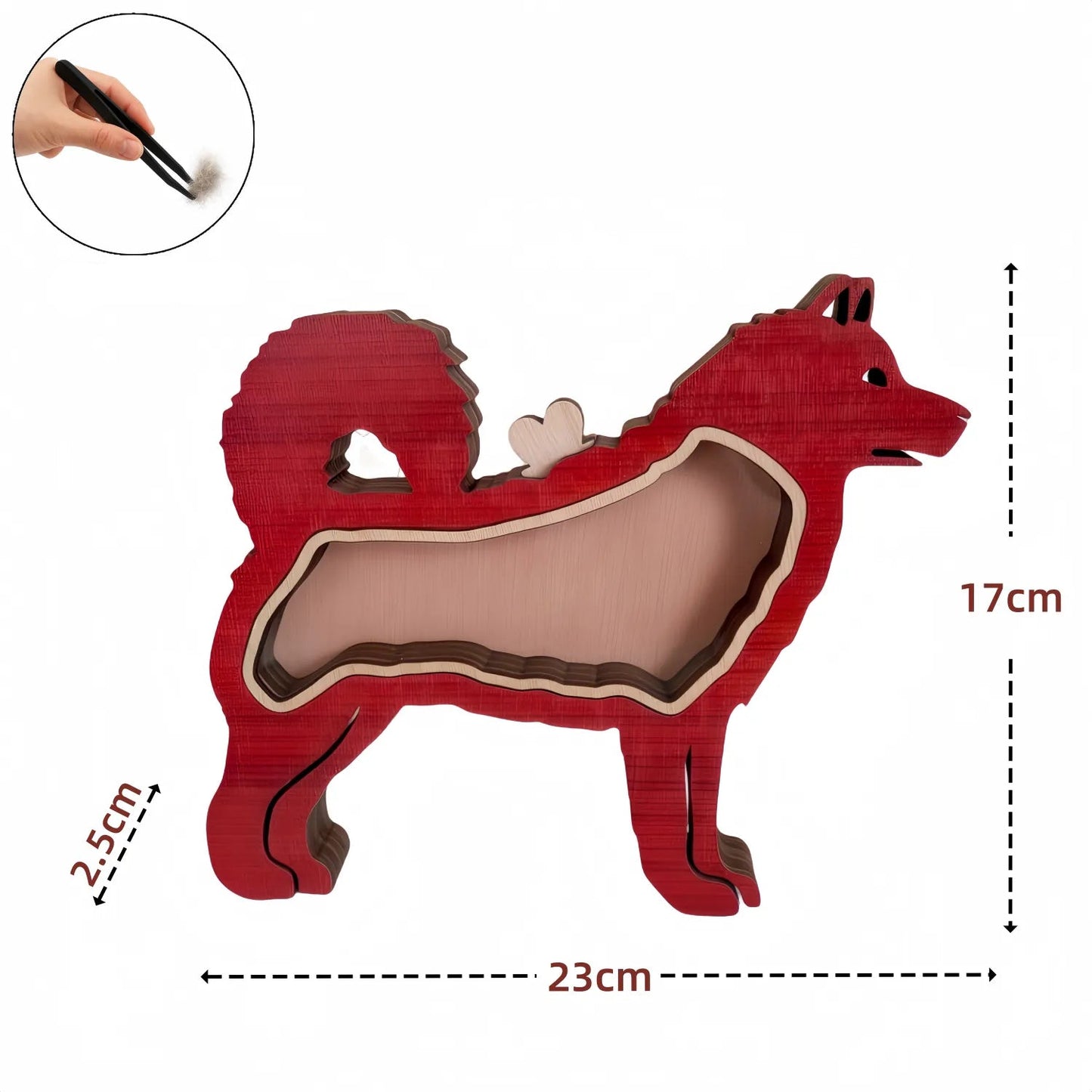 Dog Silhouette Wooden Fur Keepsake Box: Bespoke Memorial with Custom Engraving