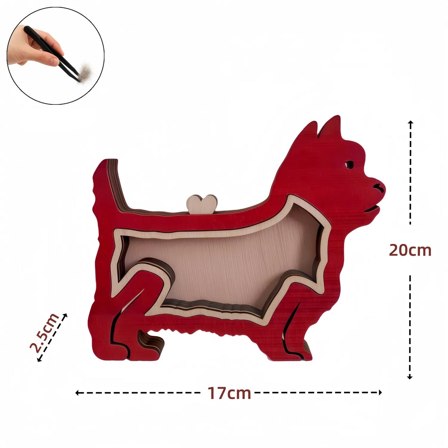 Dog Silhouette Wooden Fur Keepsake Box: Bespoke Memorial with Custom Engraving