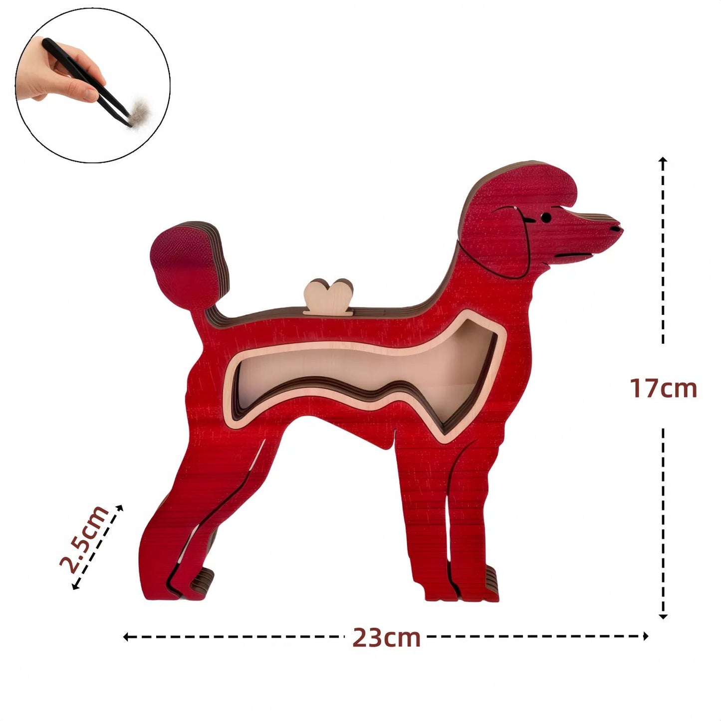 Dog Silhouette Wooden Fur Keepsake Box: Bespoke Memorial with Custom Engraving