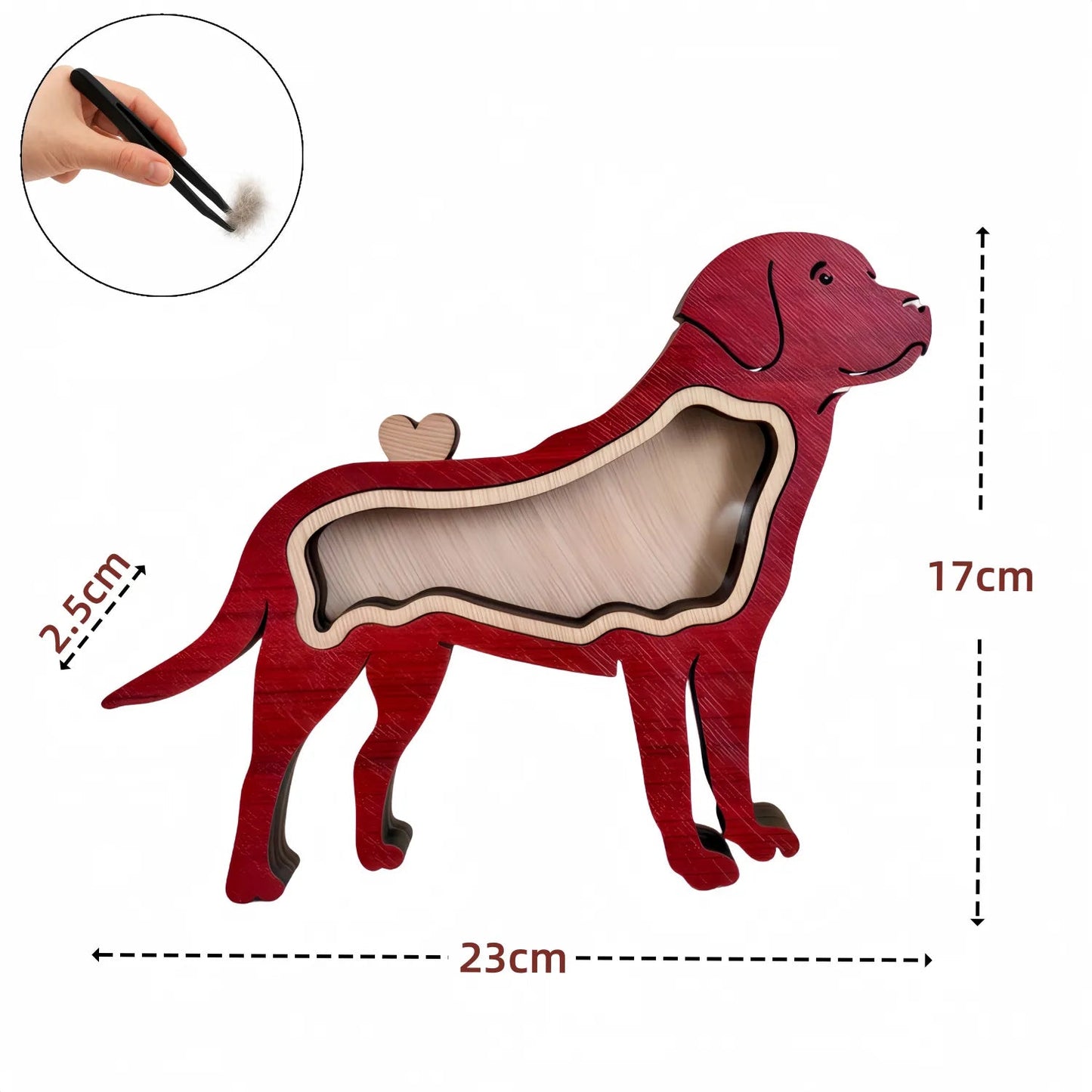 Dog Silhouette Wooden Fur Keepsake Box: Bespoke Memorial with Custom Engraving