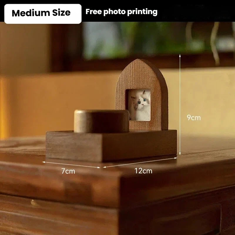 Eternal Home: Handcrafted Wooden House Pet Urn (Includes Free Photo Printing)